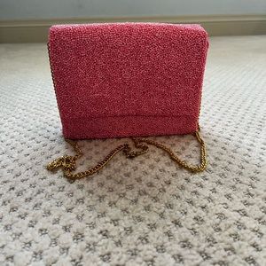 tiana pink beaded purse